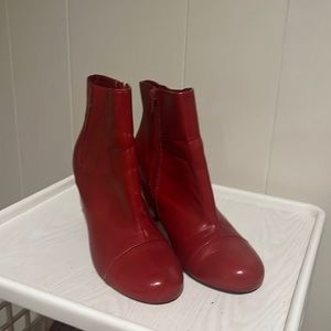 M2 by Miz Mooz Red Round Toe Retro Low Heel Booties Size 12